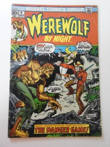 Werewolf by Night #4 (1973) VG- Condition moisture stain, sticker stain fc