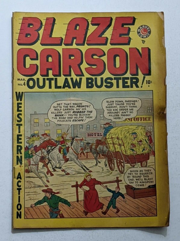 Blaze Carson #4 (Mar 1949, Timely) Good- 1.8 Two Gun Kid appearance 