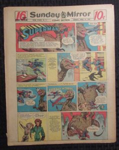 1947 April 13 Sunday Mirror Comic Section VG+ 4.5 Superman / Joe Palooka 16pgs