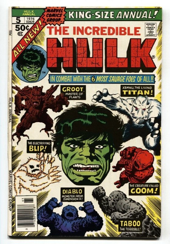 Incredible Hulk Annual #5 Groot cover Guardians of the Galaxy 1976 VF/NM