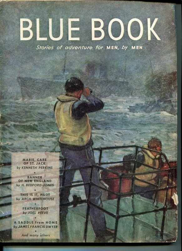 BLUE BOOK PULP-FEB 1943-VG/FN-STOOPS COVER-BEDFORD-JONES-SURDEZ-RADDELL VG/FN