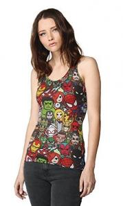 TOKIDOKI SUPER DUPER MULTI CHARACTER WOMEN'S LARGE RACERBACK TANK  