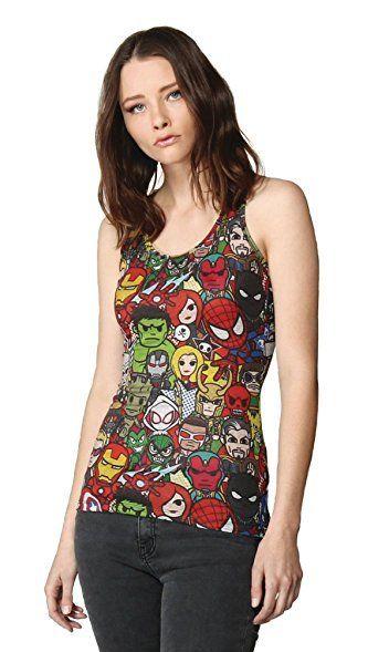 TOKIDOKI SUPER DUPER MULTI CHARACTER WOMEN'S MEDIUM RACERBACK TANK  