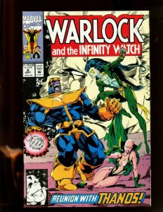 WARLOCK & THE INFINITY WATCH #8 (9.2) REUNION WITH THANOS! 1992~