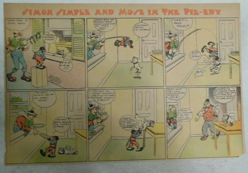 Simon Simple and Mose In The Pie-ery from 1905 Full Color Half Page Size!