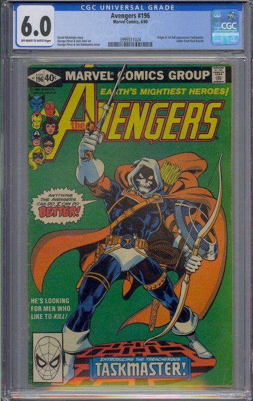 AVENGERS #196 CGC 6.0 1ST TASKMASTER 1024 