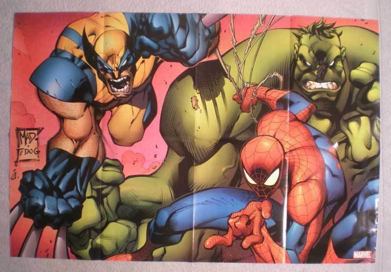 MARVEL Promo Poster, WOLVERINE, HULK, SPIDER-MAN, 2005, Unused