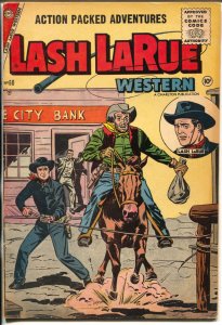 Lash LaRue Western #60 1956-Charlton-Bank robbery cover-western thrills-FN