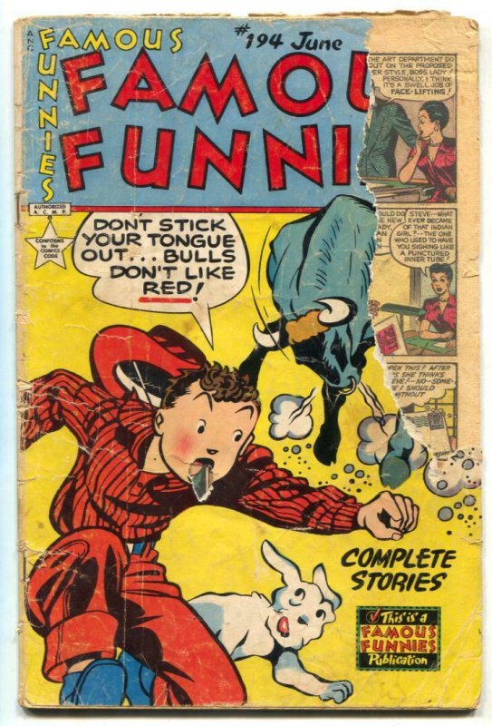 Famous Funnies #194 1951- low grade reading copy