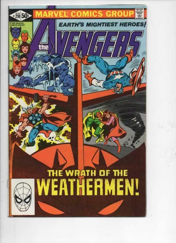 AVENGERS #210, FN/VF Captain America, Thor, Beast, Vision, 1963 1981, Marvel