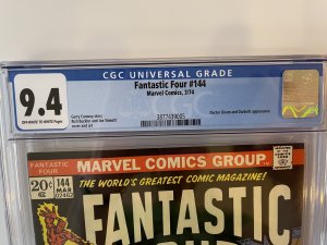 Fantastic Four #144 - CGC 9.4 -  Doctor Doom and Darkoth Appearance (1974)
