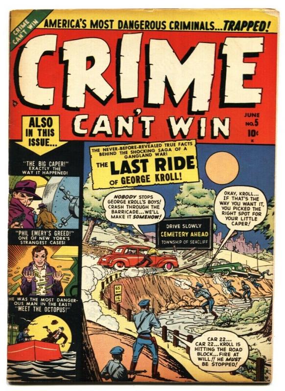 CRIME CAN'T WIN #5 1951-VIOLENT CRIME-MURDER-ROBBERY-THE OCTOPUS VG+