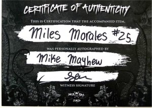 Miles Morales Spider-Man #25 Mike Mayhew Trade/Virgin Variant  Set Signed W/COA.