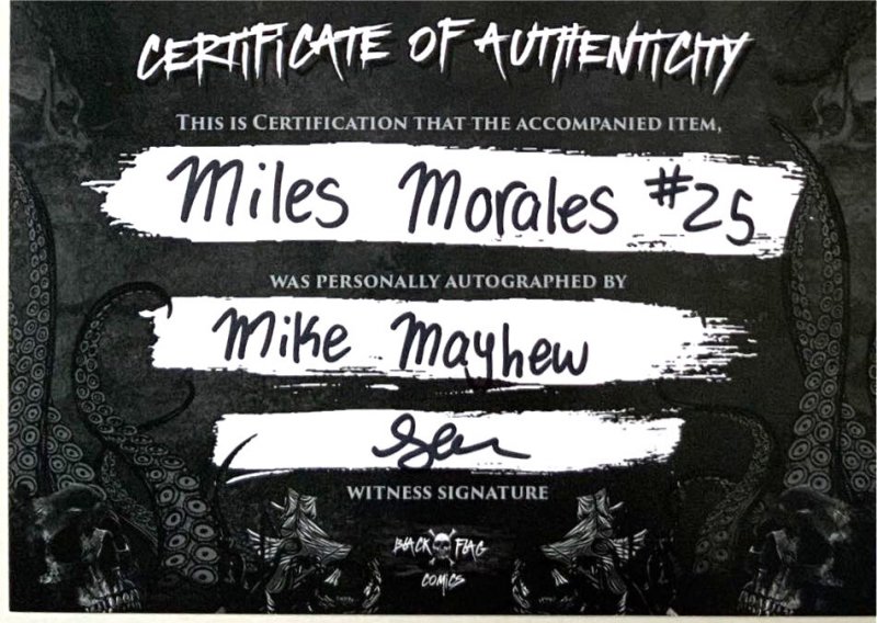 Miles Morales Spider-Man #25 Mike Mayhew Trade/Virgin Variant  Set Signed W/COA.