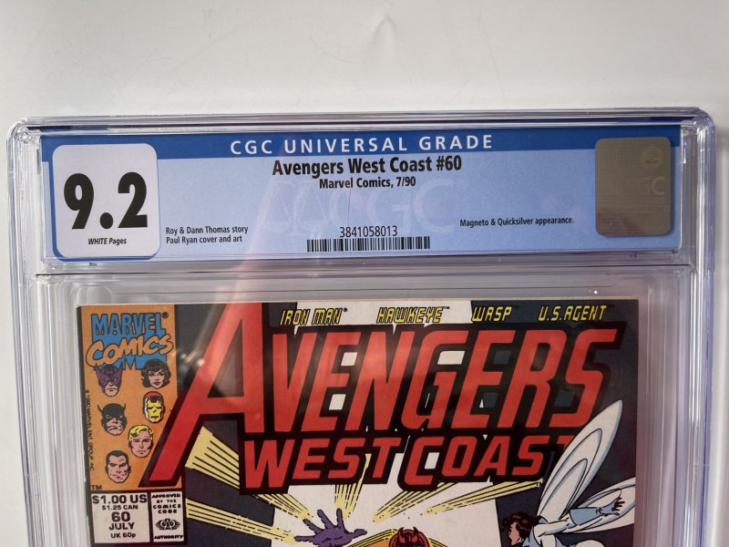 AVENGERS WEST COAST #60 - CGC 9.2 -  Scarlet Witch Magneto