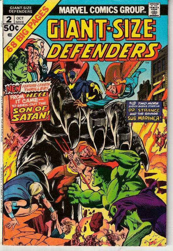 Giant Size Defenders # 2 Hulk,Dr. Strange,Namor,Valkyrie,Nighthawk !