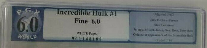 The Incredible Hulk #1 ~ 1962 Marvel ~ PGX 6.0 (FN); Origin of the Hulk