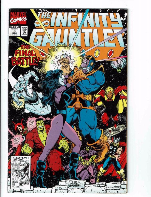 The Infinity Gauntlet COMPLETE Marvel Comics Ser # 1 2 3 4 5 6 NM 1st Print J113