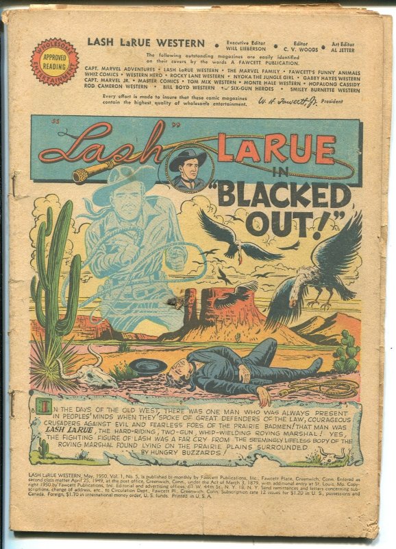 Lash LaRue #5  1950 - Fawcett  -P - Comic Book