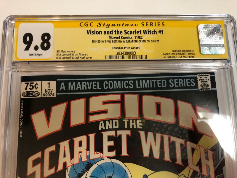 Vision & The Scarlet Witch (1982) # 1 (SS CGC 9.8) CPV | Signed Bettany & Olsen