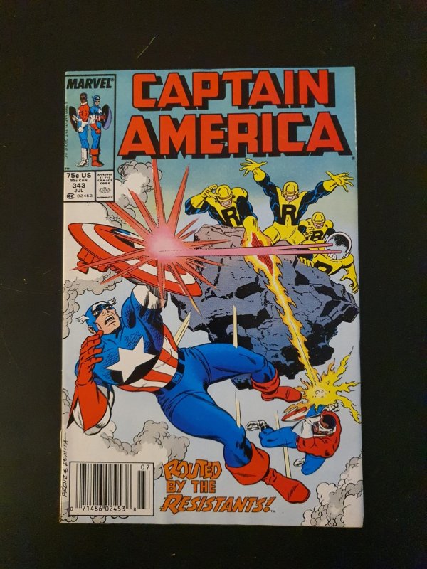 Captain America #343 Newsstand Edition (1988)