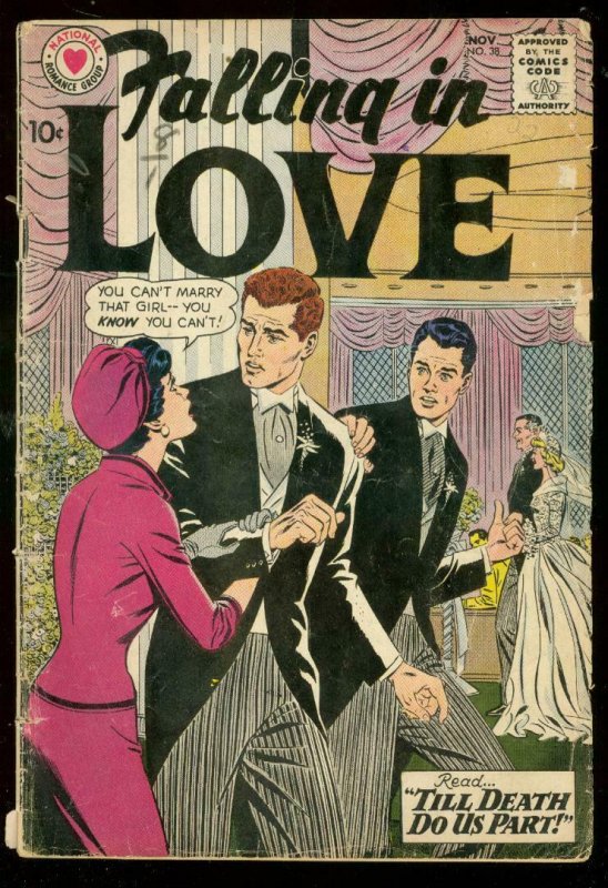 FALLING IN LOVE #38 1960-DC ROMANCE COMIC-WEDDING ISSUE G/VG