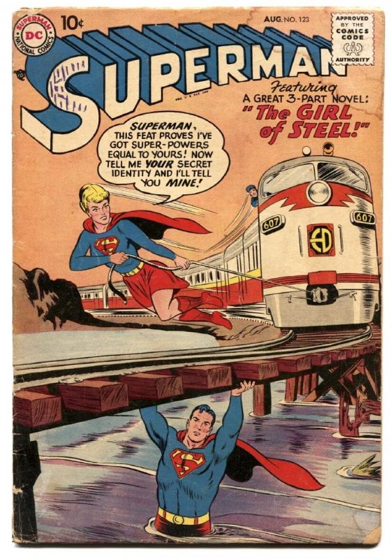 Superman #123 1958- 1st Supergirl- DC Silver Age- Comic Book