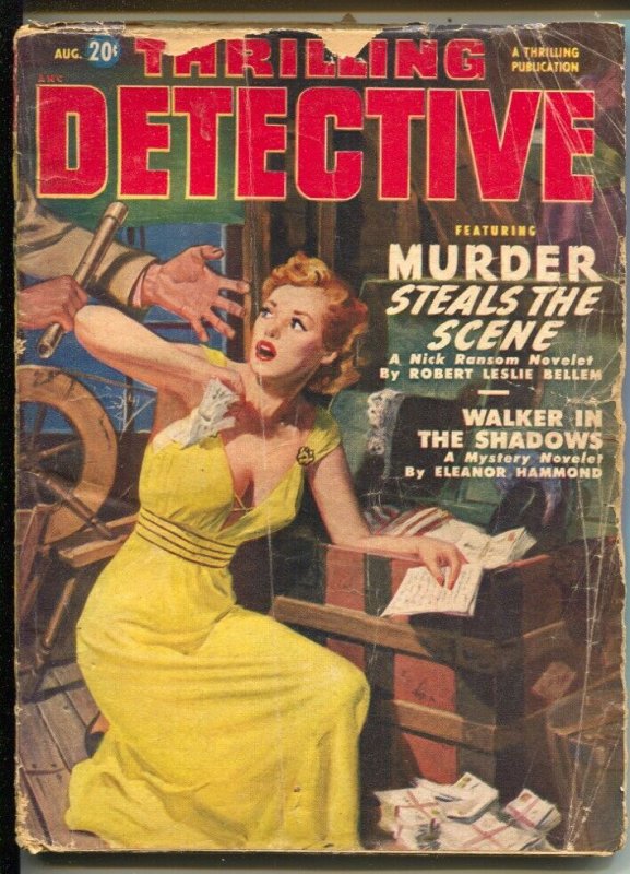 Thrilling Detective 8/1950-GGA cover-Robert Leslie Bellem-pulp crime-G/VG