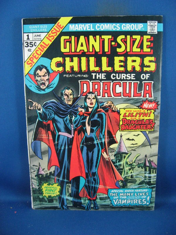 GIANT SIZE CHILLERS 1 F VF MARVEL 1974 DRACULA FIRST LILITH