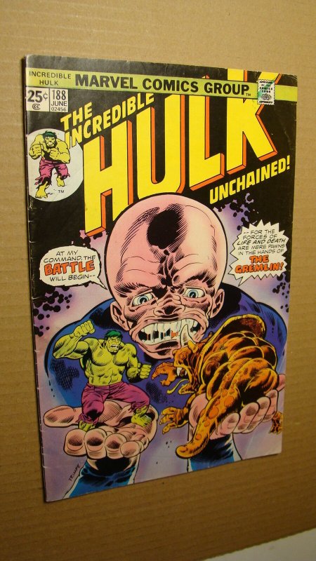 HULK 188 VS THE GREMLIN HERB TRIMPE ART BRONZE AGE MARVEL