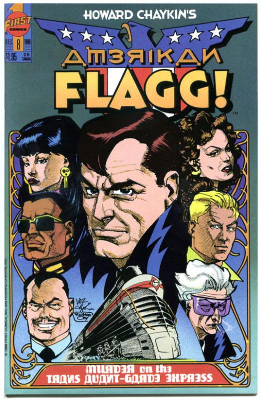 AMERICAN FLAGG #1 2 3 4 5 6, 8 9, NM-, Howard Chaykin. Agent, Spy, 1988