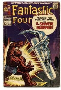 FANTASTIC FOUR #55 comic book 1966-KEY ISSUE-SILVER SURFER KIRBY VG-