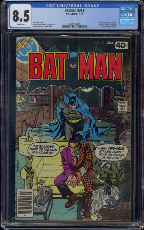 BATMAN #313 CGC 8.5 TWO-FACE 1ST TIM FOX WHITE PAGES 3015 