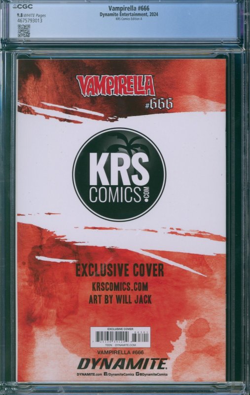 Vampirella #666 CGC 9.8 2024 - KRS Comics Edition A
