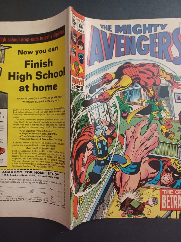 Avengers #66 - 1st mention of Adamantium - 1969 - VF