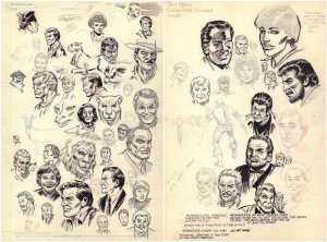 Drawings of Over 60 Faces and Figures - Double Sided - 1990 art by Don Heck