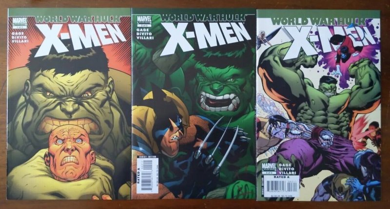 World War Hulk X Men 1 3 Complete Set Series Illuminati Wolverine Colossus Comic Books 9272