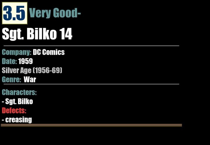 Sgt. Bilko 14 (1959) VG- Silver Age DC Comics