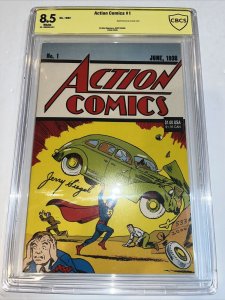 Action Comics (1992) # 1 (CBCS 8.5) Verified Signature Jerry Siegel # 533 / 2000