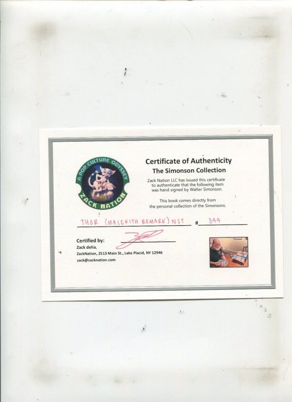 THOR #344 (9.2) SIGNED AND REMARKED WALT SIMMONSON MALEKITH!! 1984