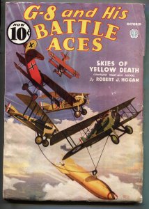 G-8 and His Battle Aces--October 1936--Aviation--Rare PULP MAGAZINE--FN-