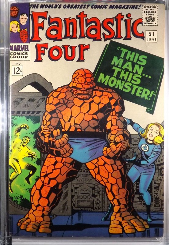 FANTASTIC FOUR #51 CGC 7.5 OW/W 1st Appearance Negative Zone 1966 Marvel Comics 