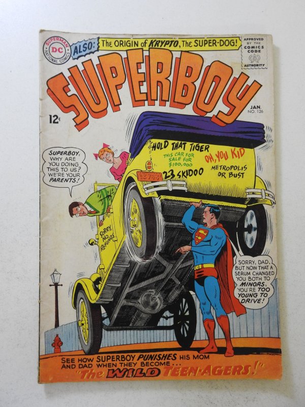 Superboy #126 (1966) GD/VG Condition sticker interior fc