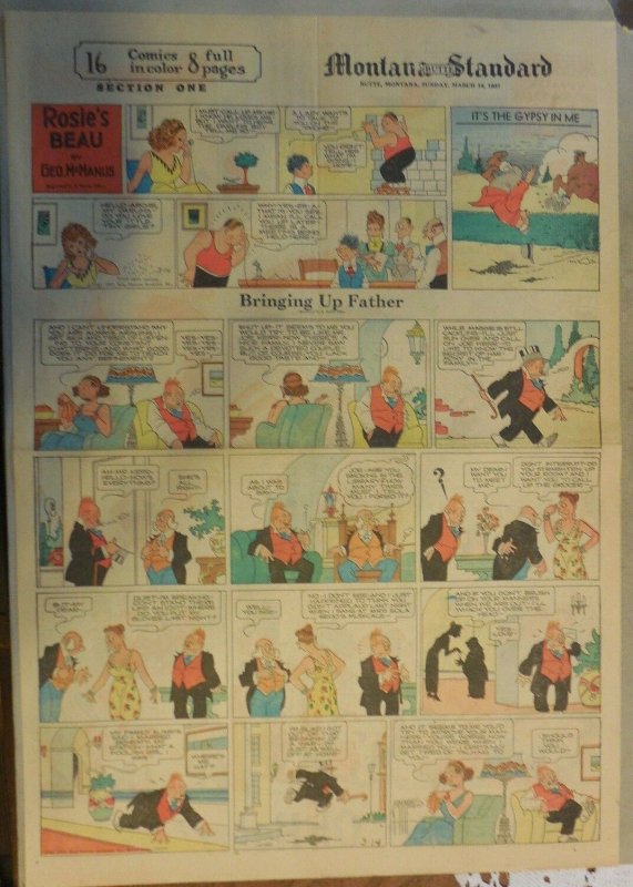 Bringing Up Father Sunday by George McManus from 3/14/1937 Full Page Size!