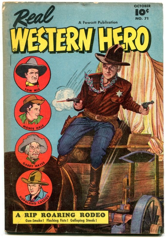 REAL WESTERN HERO #71 HOPALONG TOM MIX 1ST GABBY HAYES VG