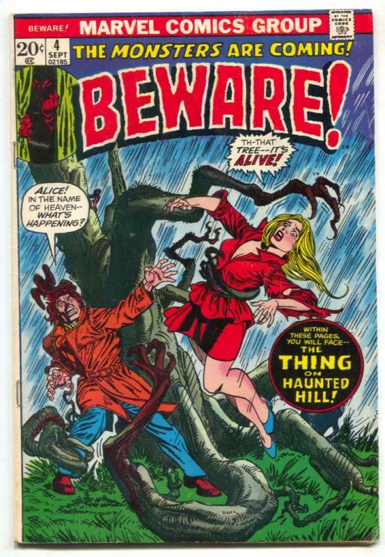 Beware #4 1973- Marvel Horror comics VG+