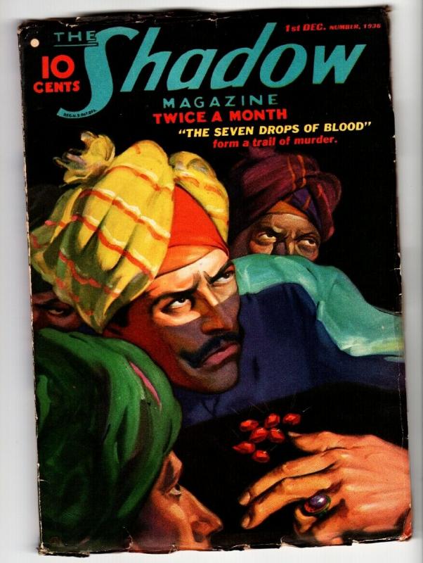 SHADOW 1936 December 1 -HIGH GRADE- STREET AND SMITH-RARE PULP FN-