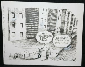 Congressman Needs Public Housing Chicago Sun-Times Newspaper art by Jack Higgins