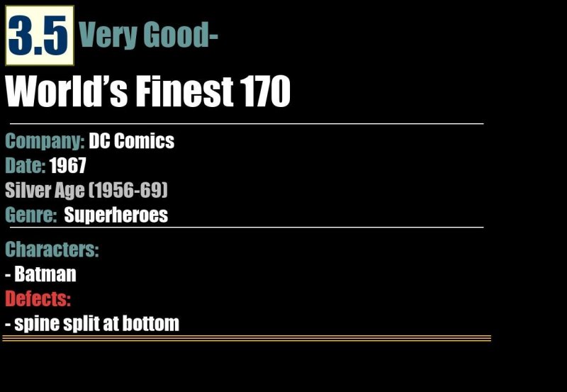 World's Finest 170 (1967) VG- Silver Age DC Comics