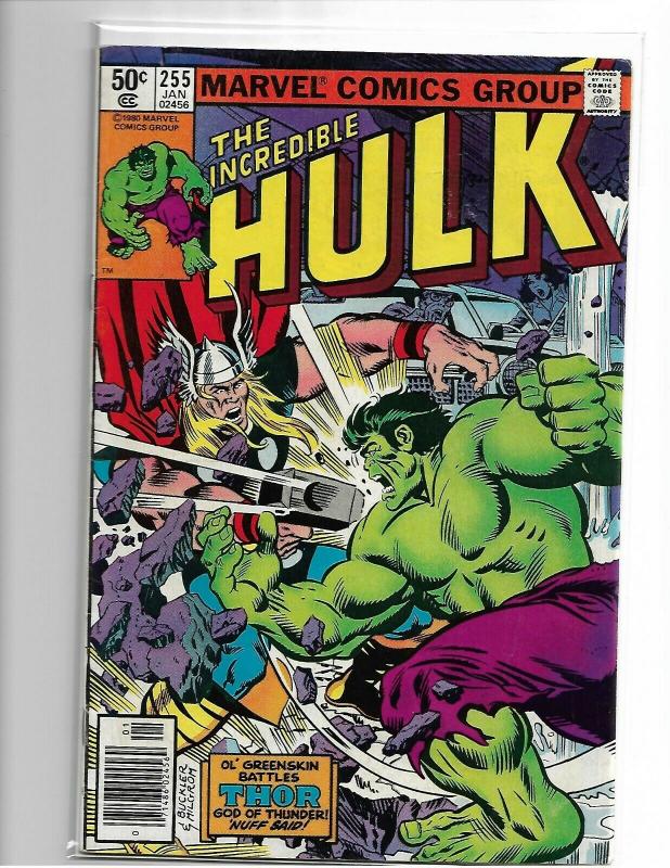 The Incredible Hulk #255 FN+ - (Jan. 1981, Marvel) Hulk vs. Thor